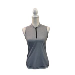 Adidas New Two Color OTTOMAN SLEEVELESS GOLF POLO SHIRT XS Black White Stripe